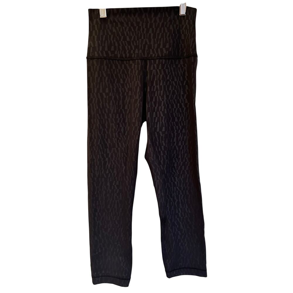 Lululemon Wunder Under Hi Rise Leggings Size 4 Dottie Tribe Black White